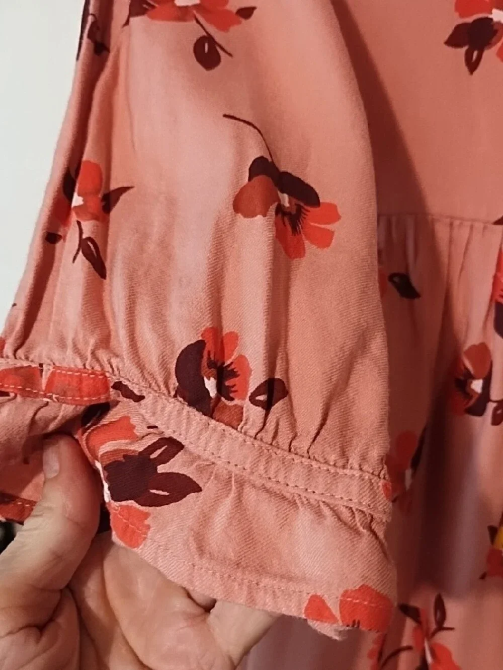 EUC Old Navy Rose Pink Floral V-Neck Midi Dress Girls XL.